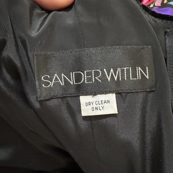 Vintage Sander Witlin Women's Velvet Sleeveless Multicolor MIni Dress Size S - Picture 10 of 10